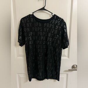 Men’s Small PRPS Textured Short Sleeve T-Shirt in Black